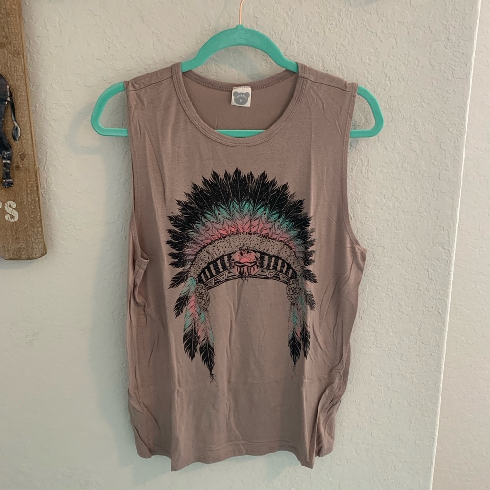 👚 Color Bear Headdress Tank Taupe Medium